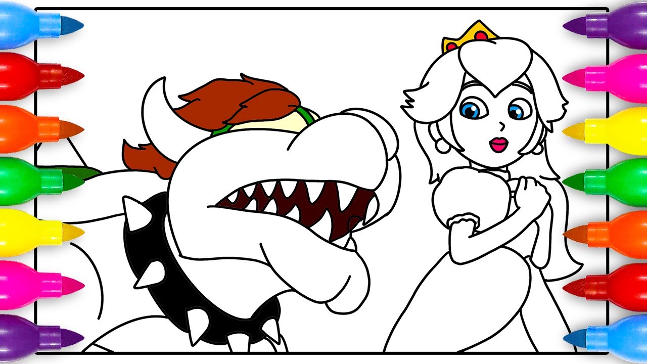 Bowser peaches coloring pages the super mario bros movie