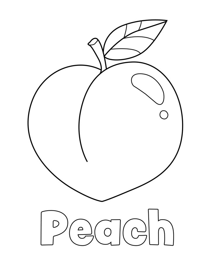 Peach coloring page fruit coloring pages coloring pages peach