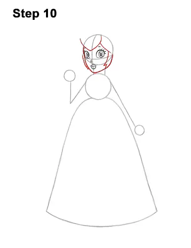 How to draw princess peach full body video step