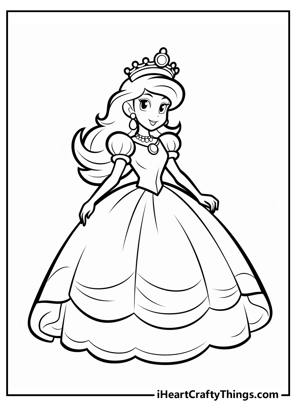 Princess peach coloring pages free printables