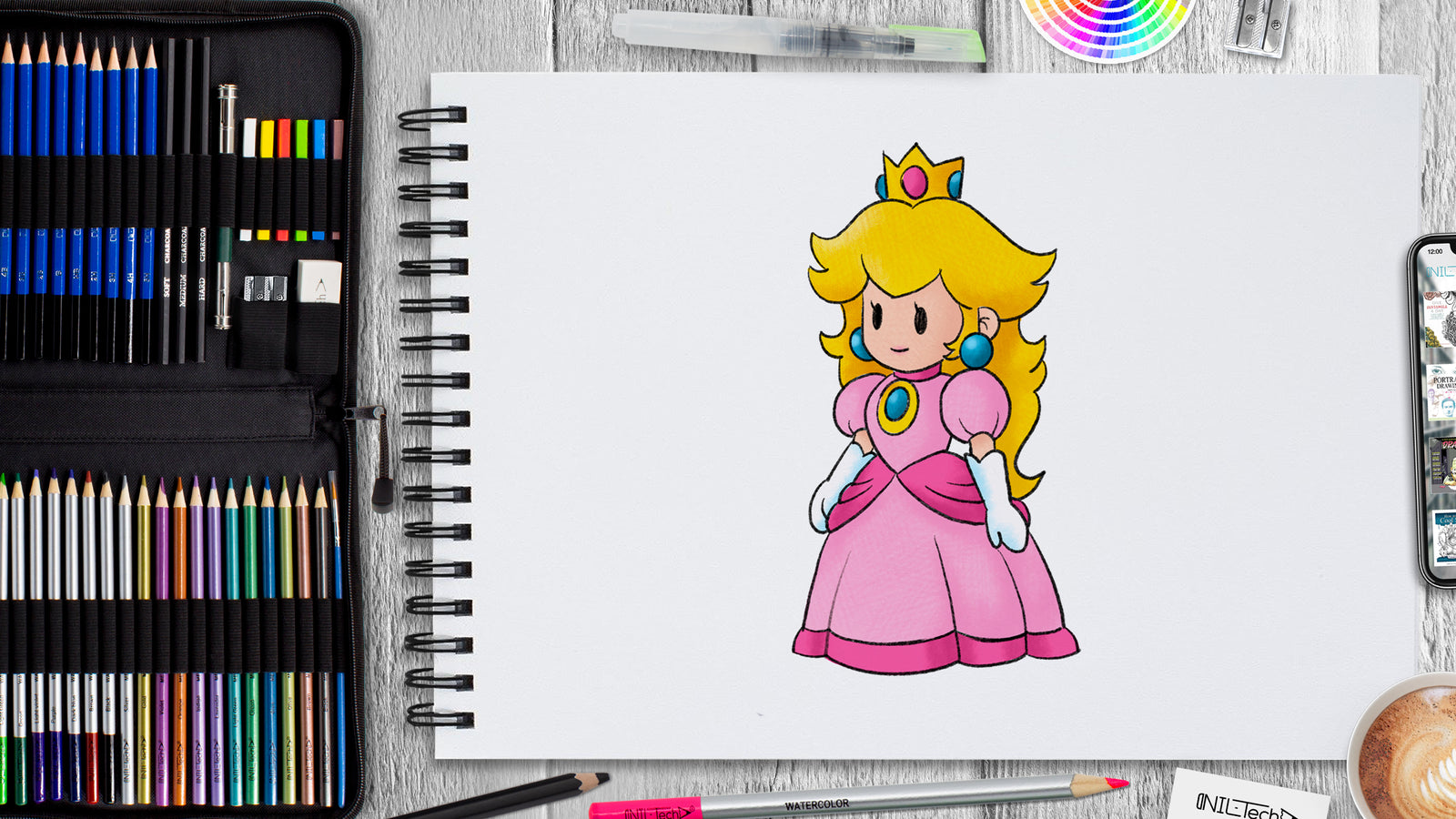 How to draw peaches from the super mario bros movie