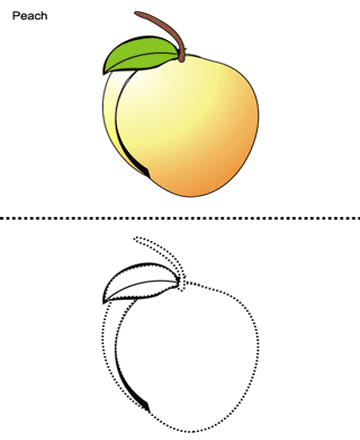 Peach printable coloring worksheet