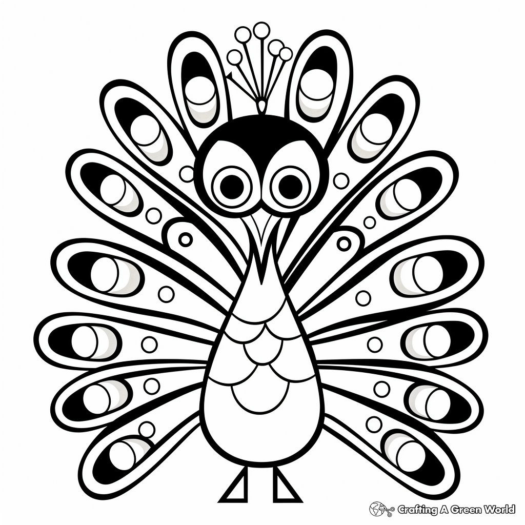 Abstract peacock coloring pages