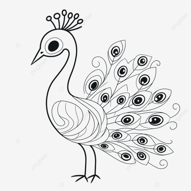 Coloring pages of a peacock design outline sketch drawing vector wing drawing ring drawing peacock drawing png and vector with transparent background for free download