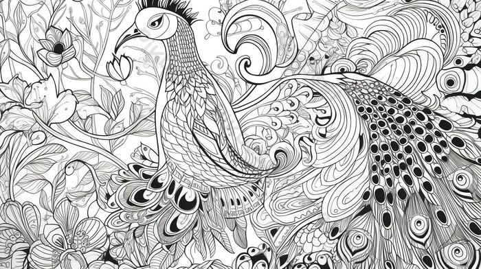 Peacock colors the beautiful coloring page with peacocks backgrounds jpg free download