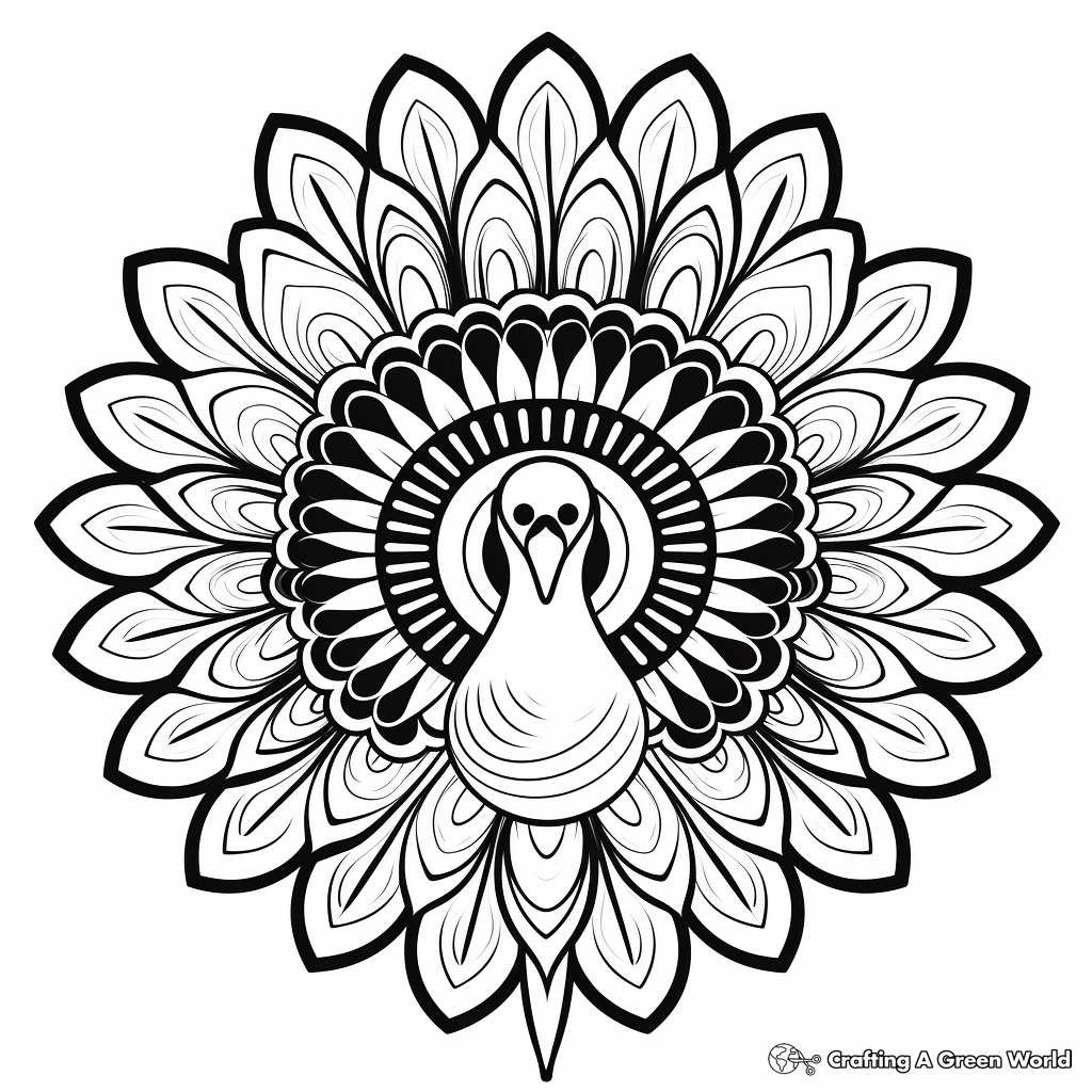 Peacock mandala coloring pages