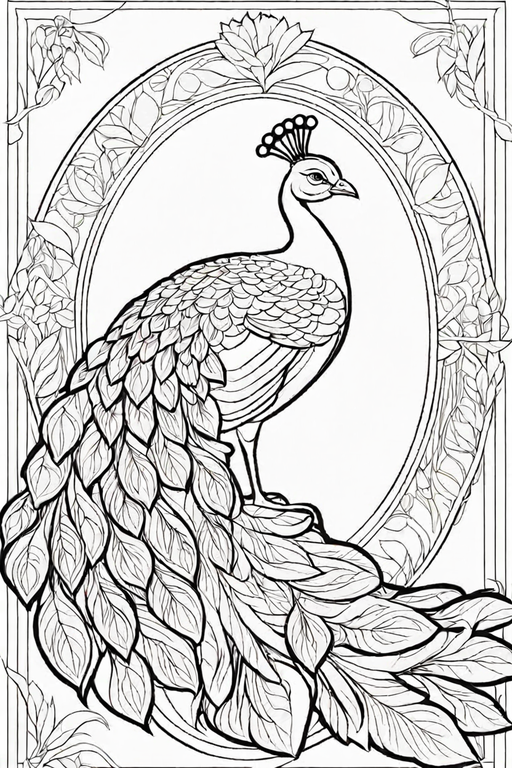 Peacock black outlines