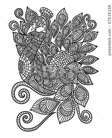 Peacock mandala coloring pages for adults