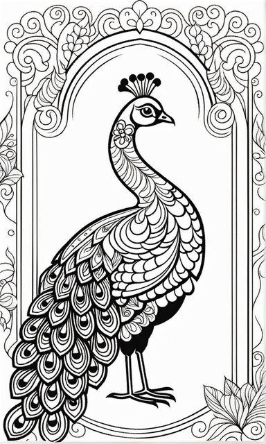 Peacock black outlines