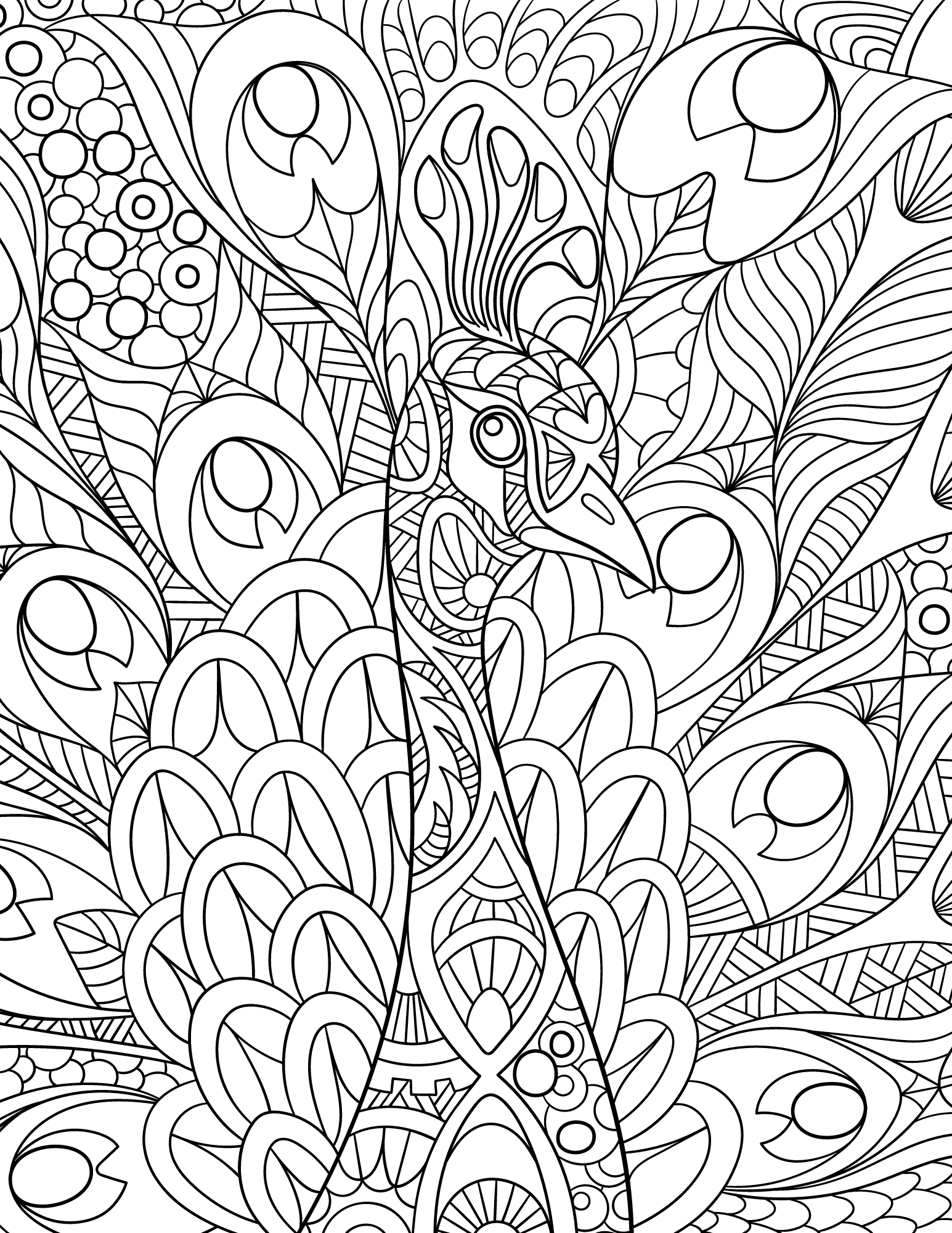 Perfect peacock coloring pages for kids and adults