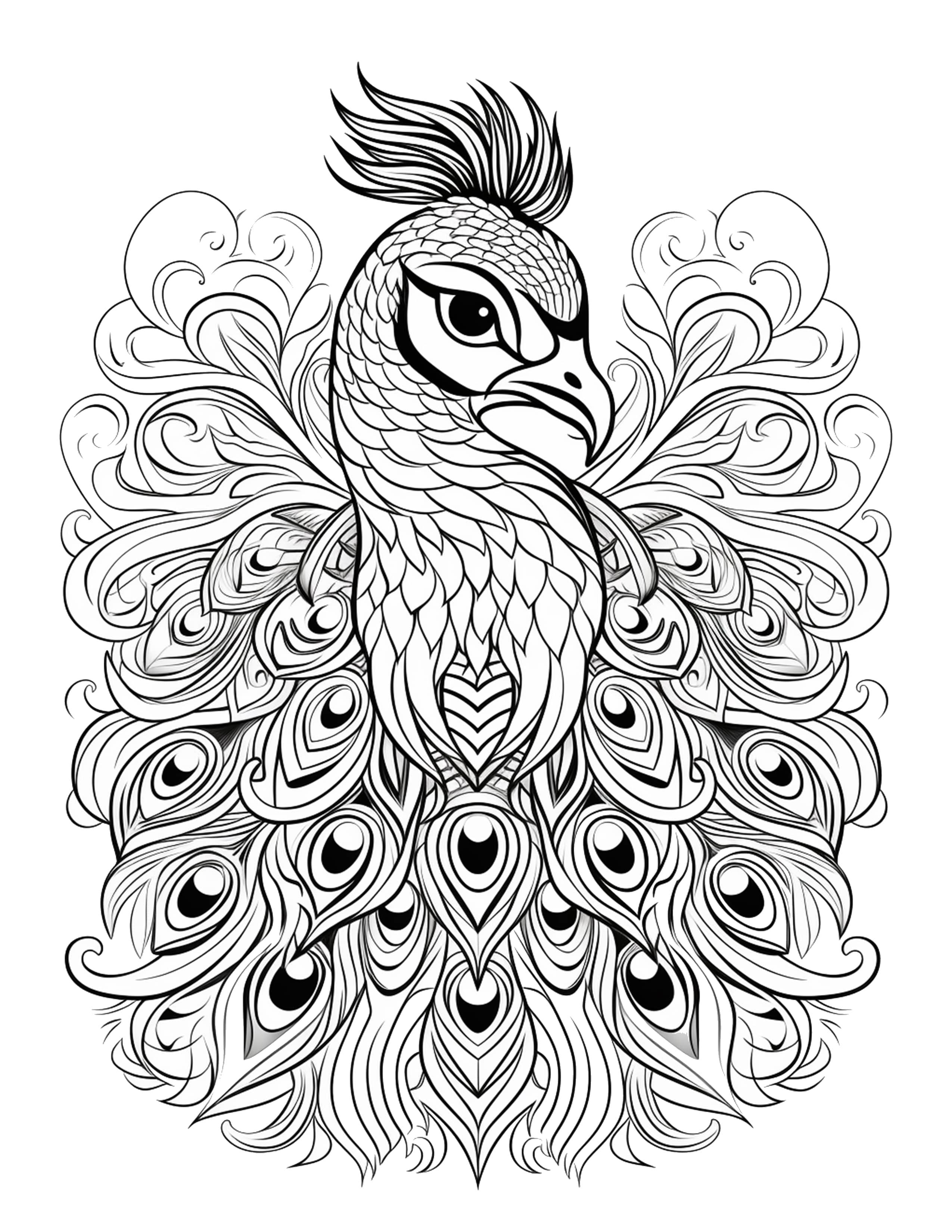 Peacock coloring pages