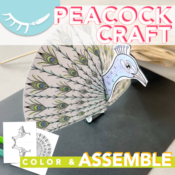 Peacock craft for kids â peacock coloring page â draw calm