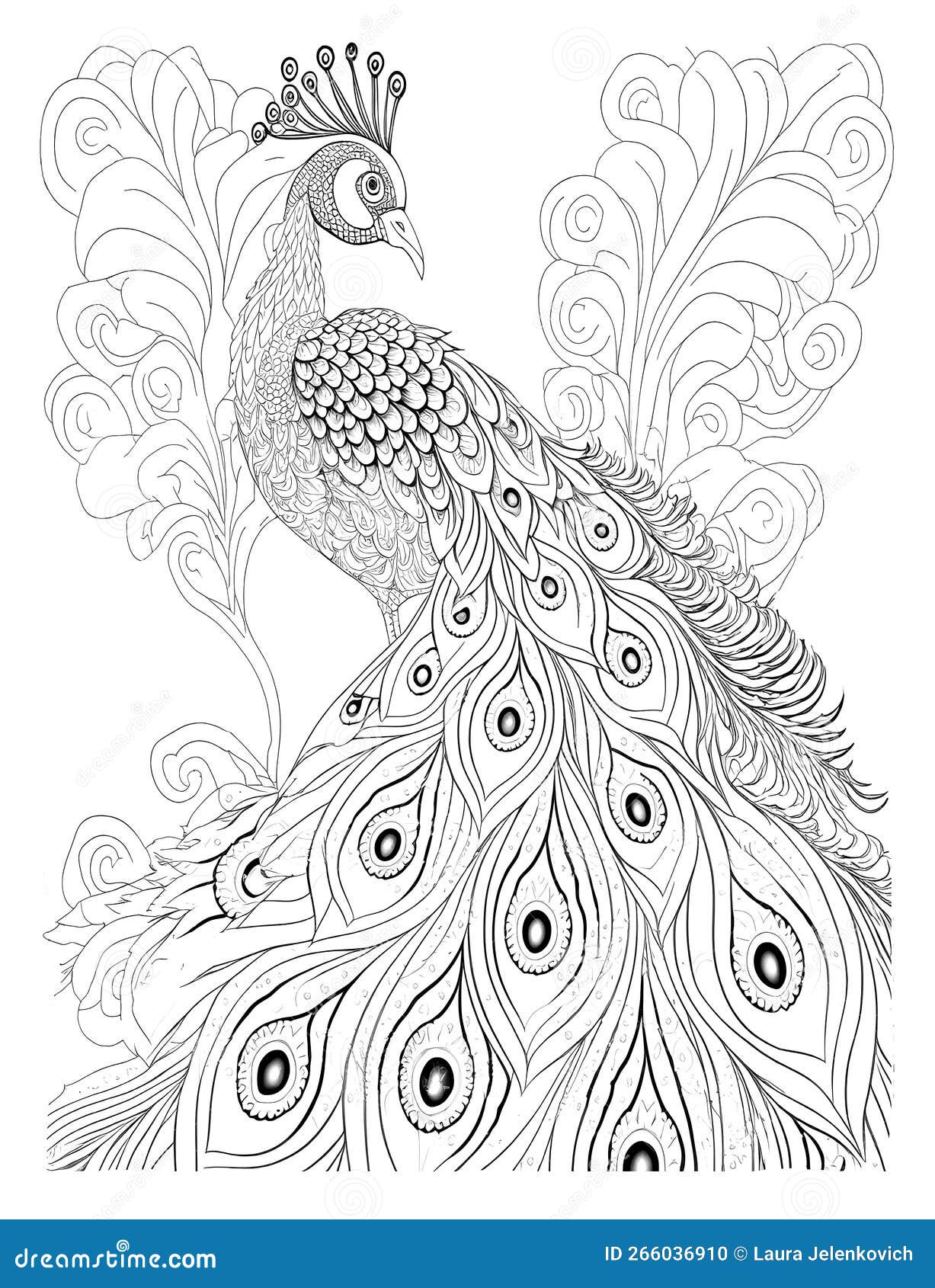 Peacock coloring vector adults stock illustrations â peacock coloring vector adults stock illustrations vectors clipart