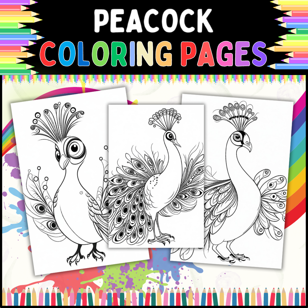 Peacock coloring page print and color your own beautiful peacock made by teachers