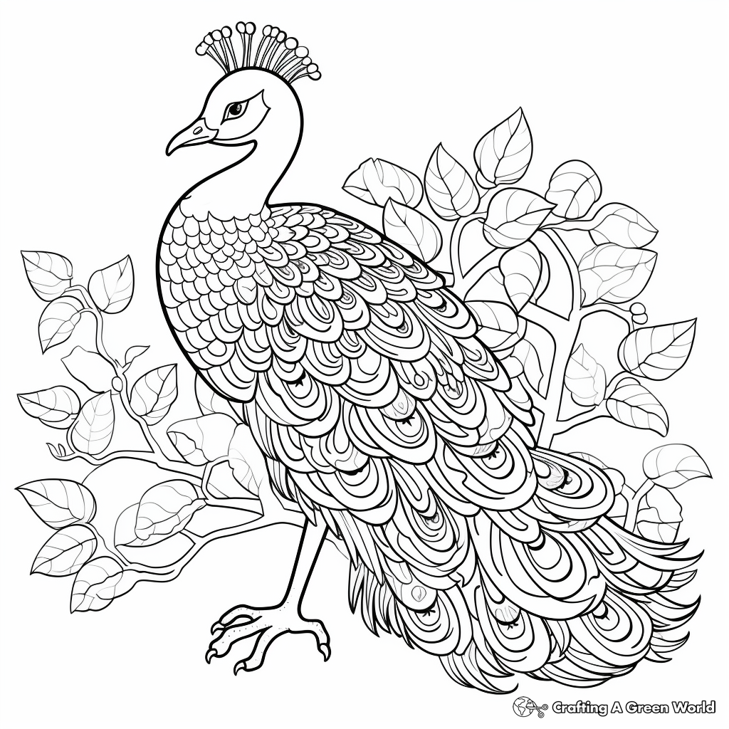 Peacock coloring pages