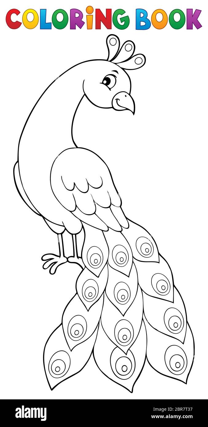 Coloring book peacock theme