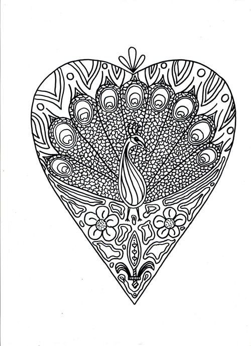 Peacock printable coloring page