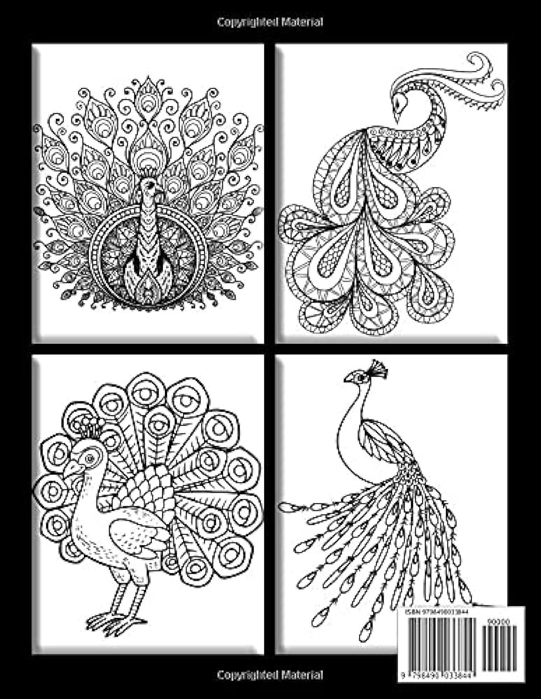 Peacock adult coloring book an adult beautiful peacocks birds coloring pages floral patterns designs for stress relief and relaxation designer unick book books