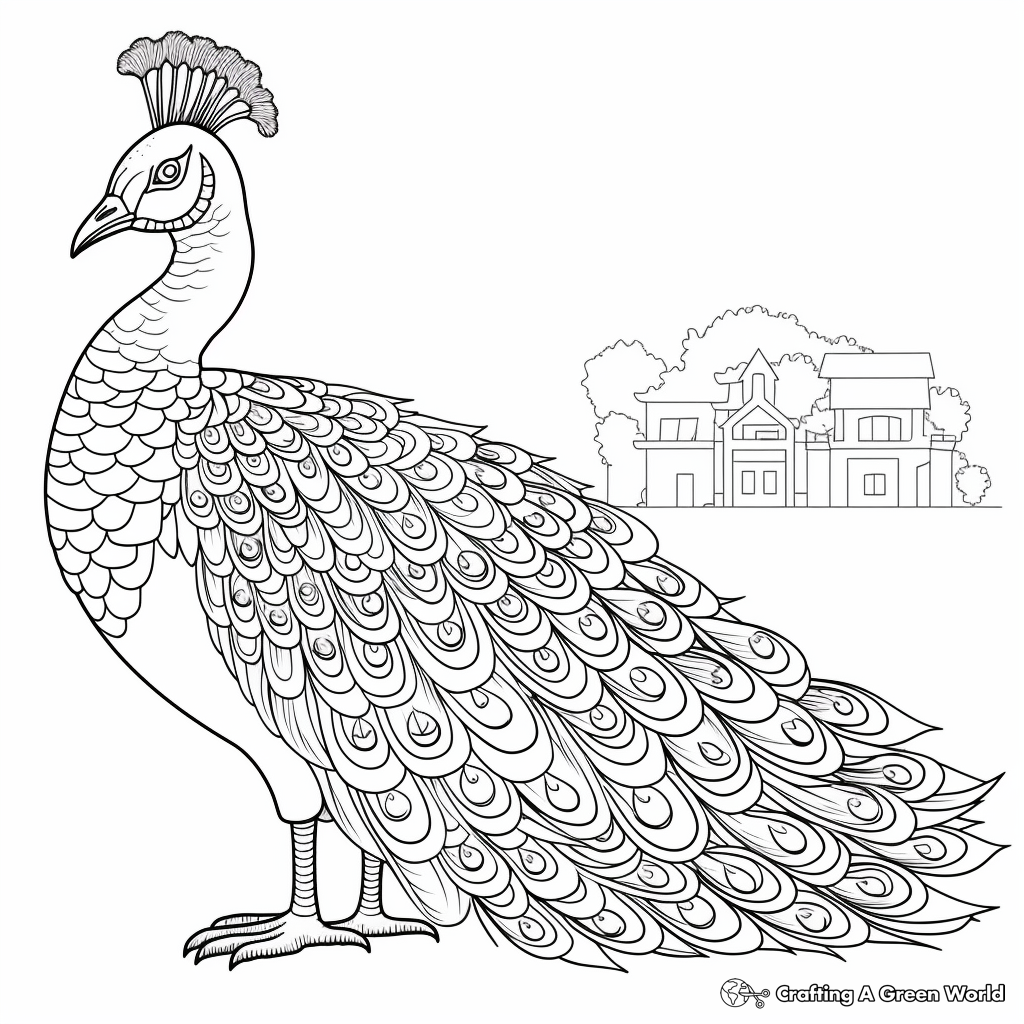 Peacock for adults coloring pages