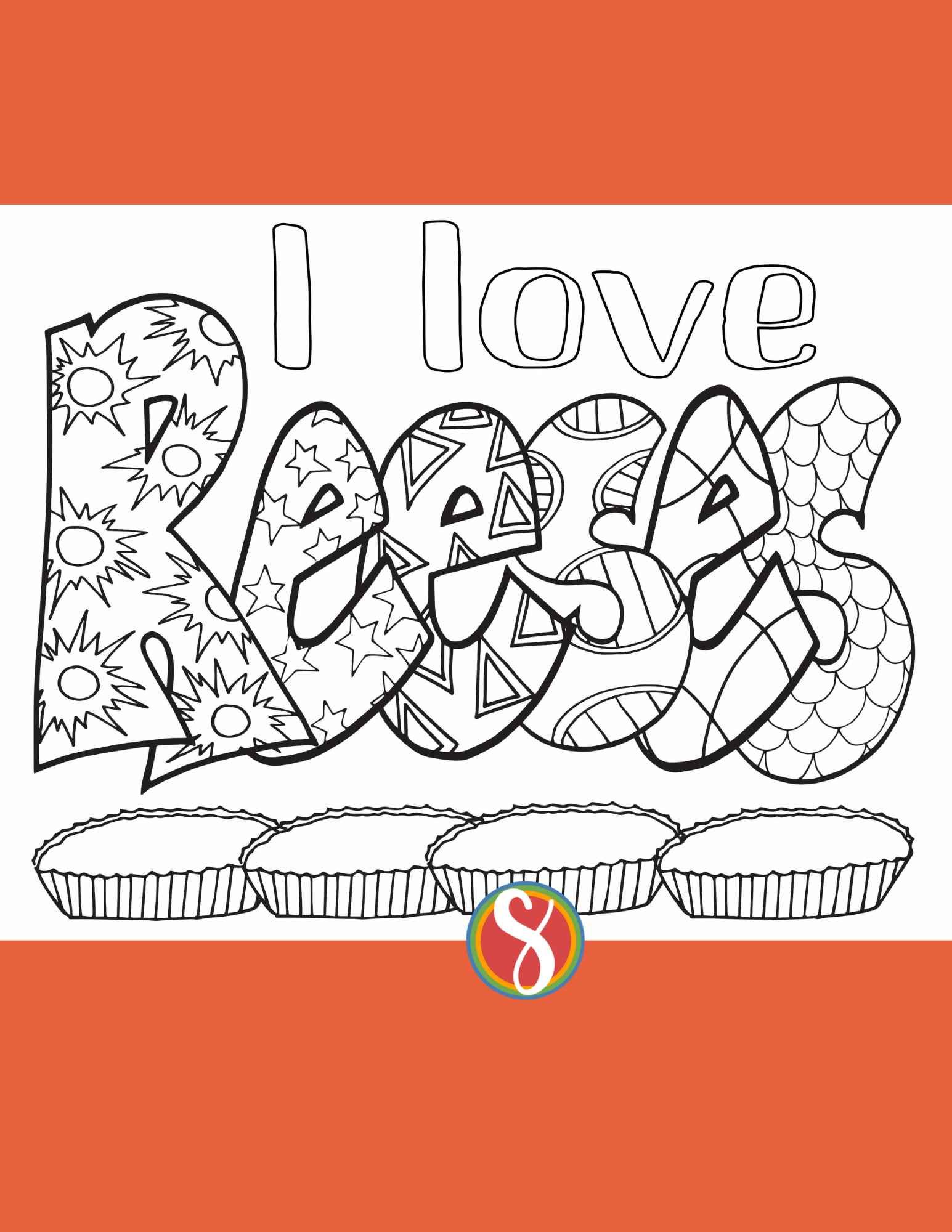 I love reeses coloring page â stevie doodles