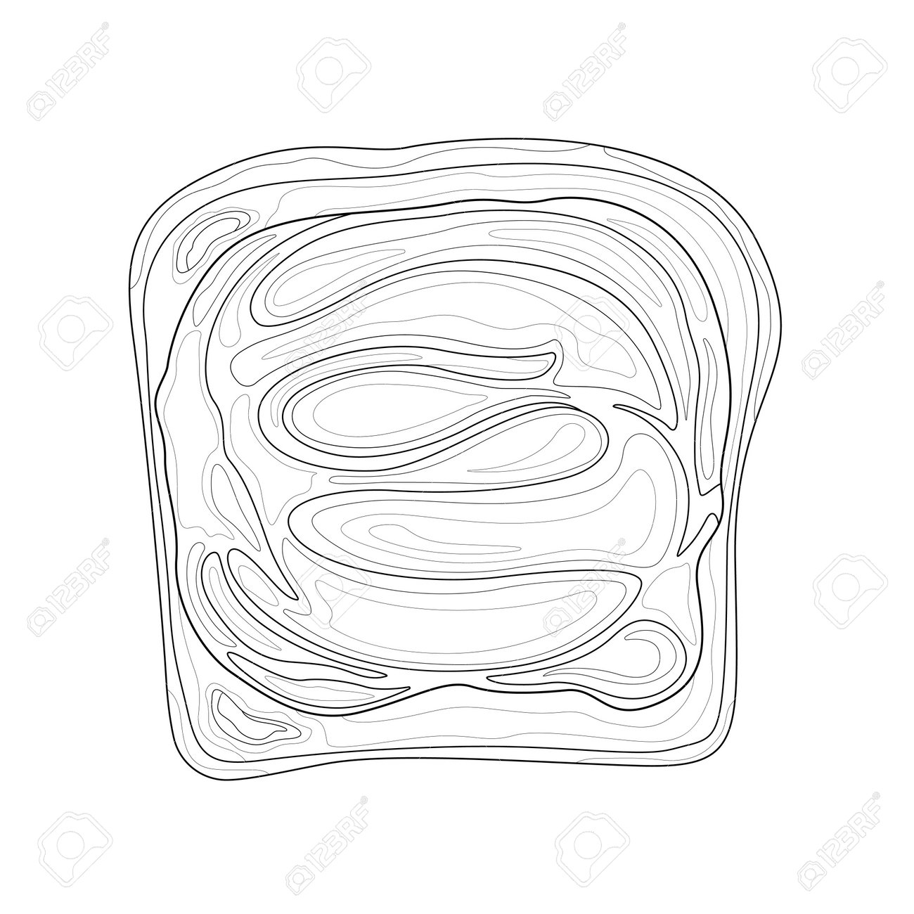 Peanut butter toastcoloring book antistress for children and adults illustration isolated on white backgroundzen