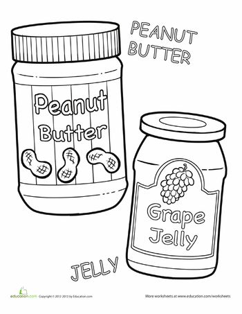 Peanut butter and jelly worksheet education peanut butter jar peanut butter coloring pages