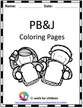 Printable peanut butter and jelly day coloring pages by work for children