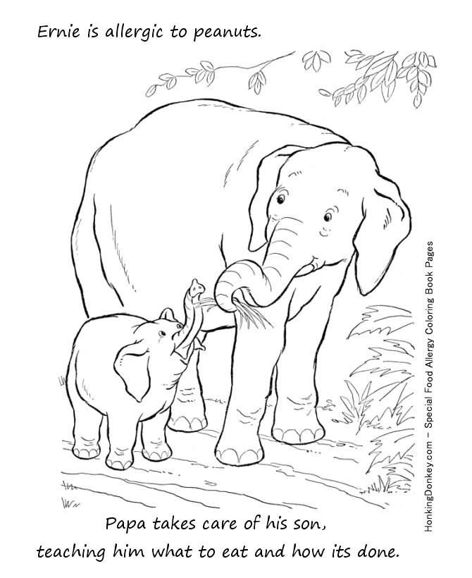 Peanut allergy food allergy coloring page