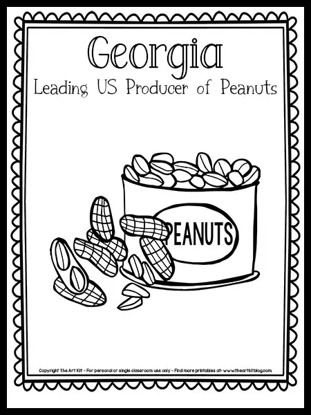 Georgia peanuts coloring page free printable â the art kit