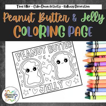 Perfect pairs peanut butter jelly best friend coloring pagecoloring sheet