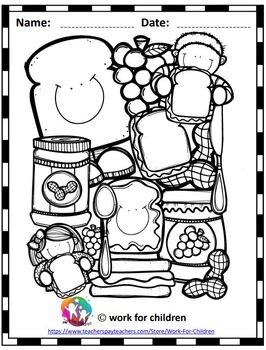 Printable peanut butter and jelly day coloring pages by work for children