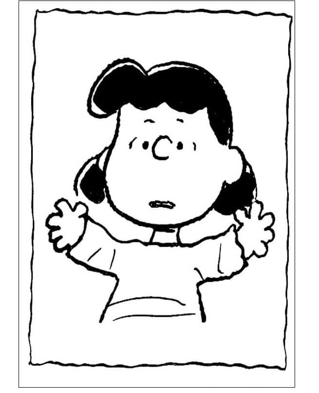 Lucy van pelt opened her arms coloring page