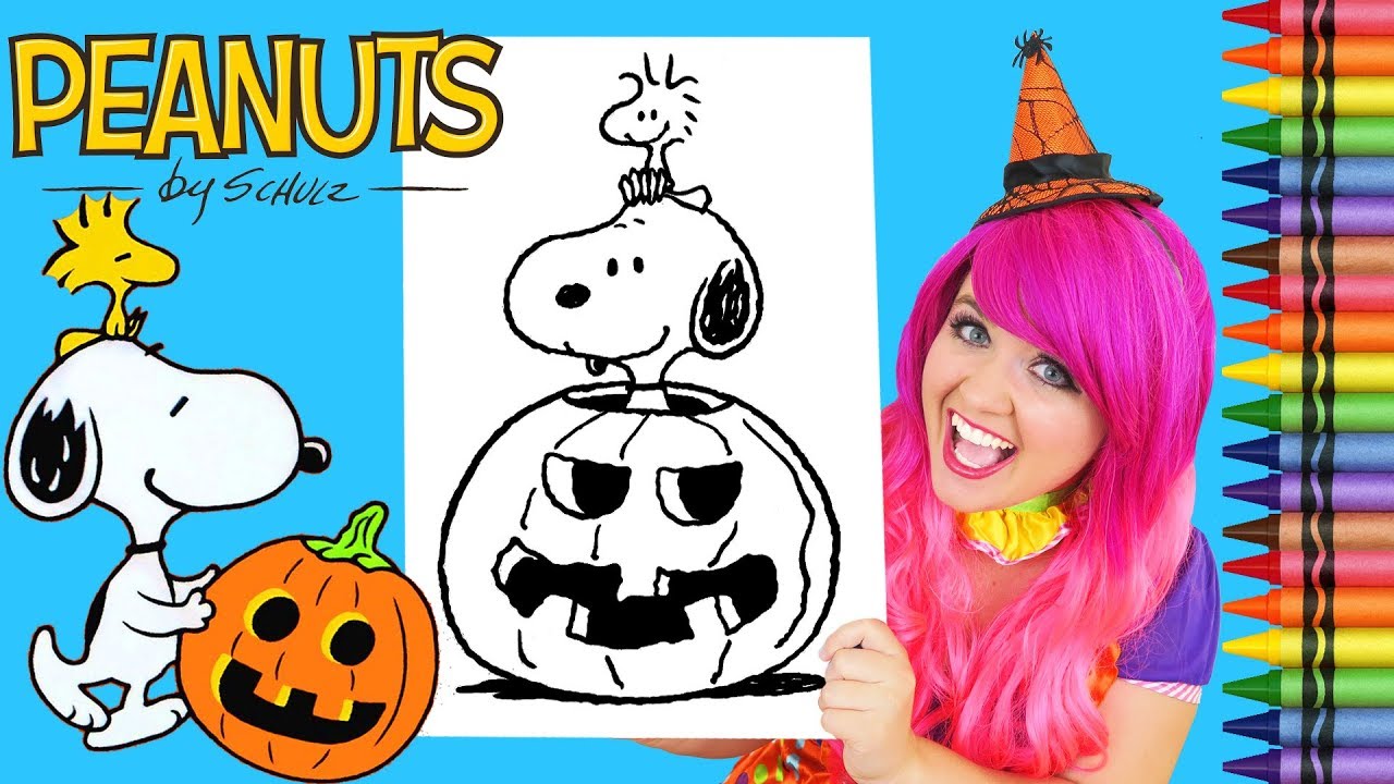 Coloring halloween snoopy peanuts coloring book page crayola crayons kii the clown