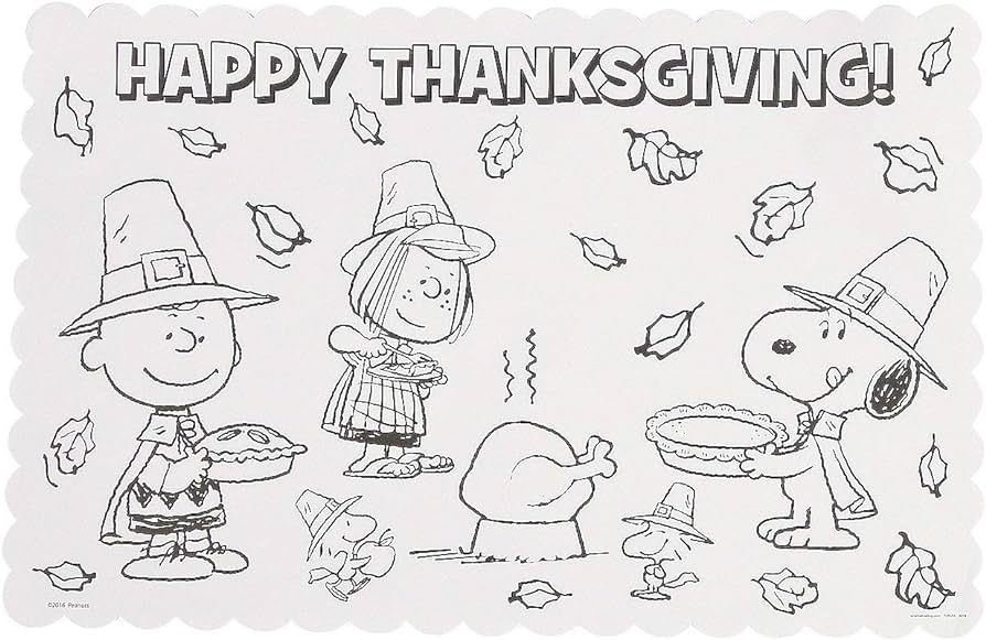 Color your own peanuts thanksgiving place mats dz