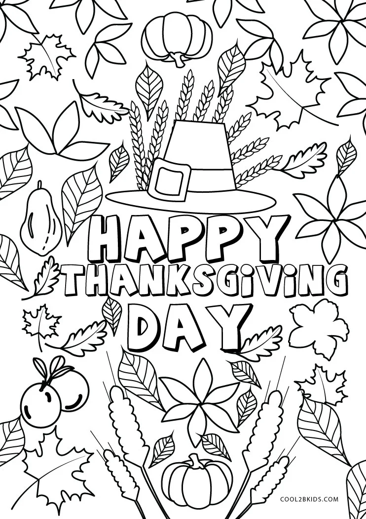 Printable thanksgiving coloring pages for kids