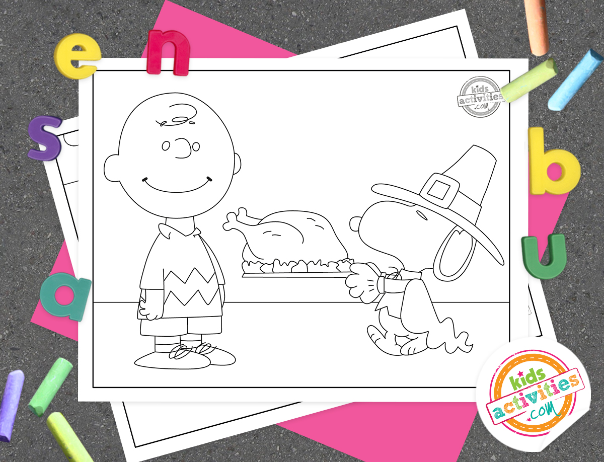 Festive charlie brown thanksgiving coloring pages kids activities blog