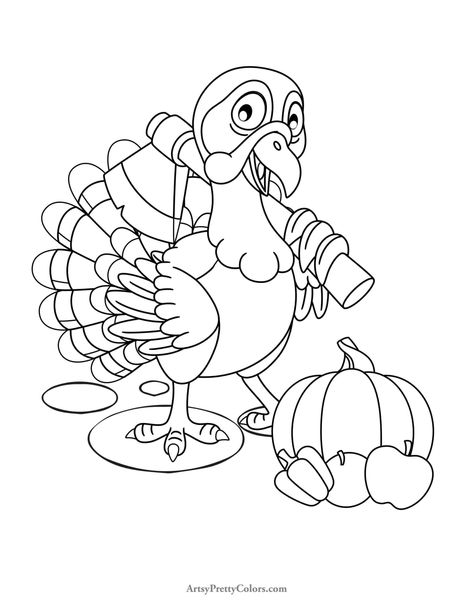 Adorable thanksgiving turkey coloring pages for free artsy pretty plants