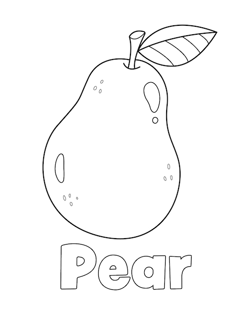 Pear coloring page