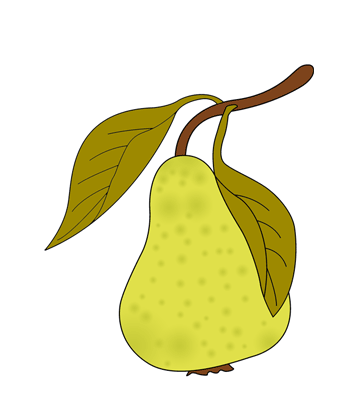 Pear coloring pages for kids to color and print