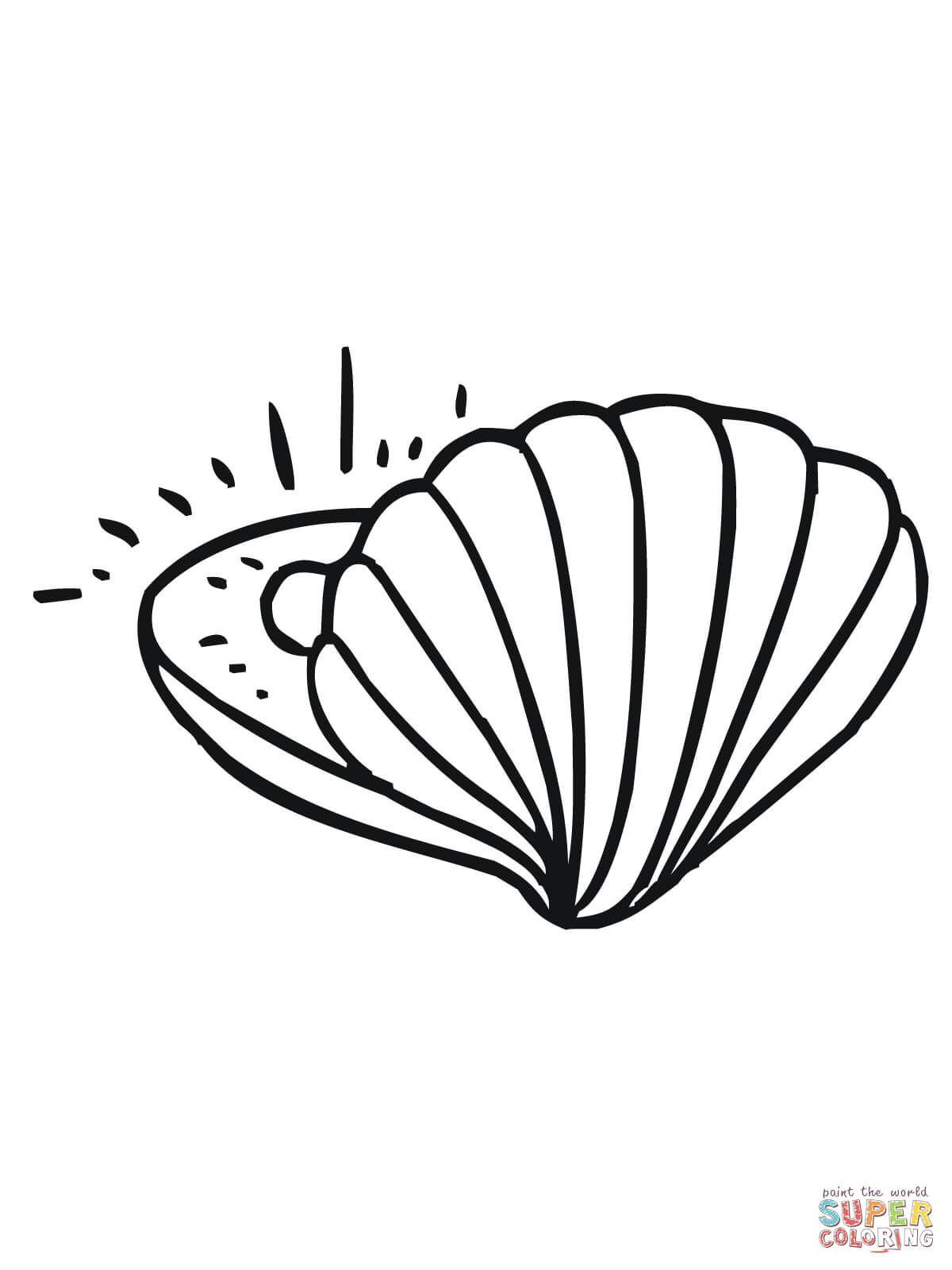 Clam with pearl coloring page free printable coloring pages