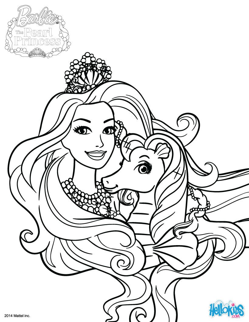 Barbie the pearl princess coloring pages