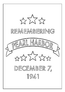 Remembering pearl harbor educational printable coloring pages for kids