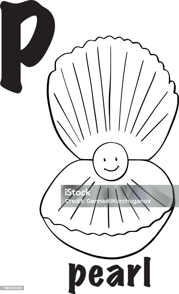 Pearl coloring page stock illustration