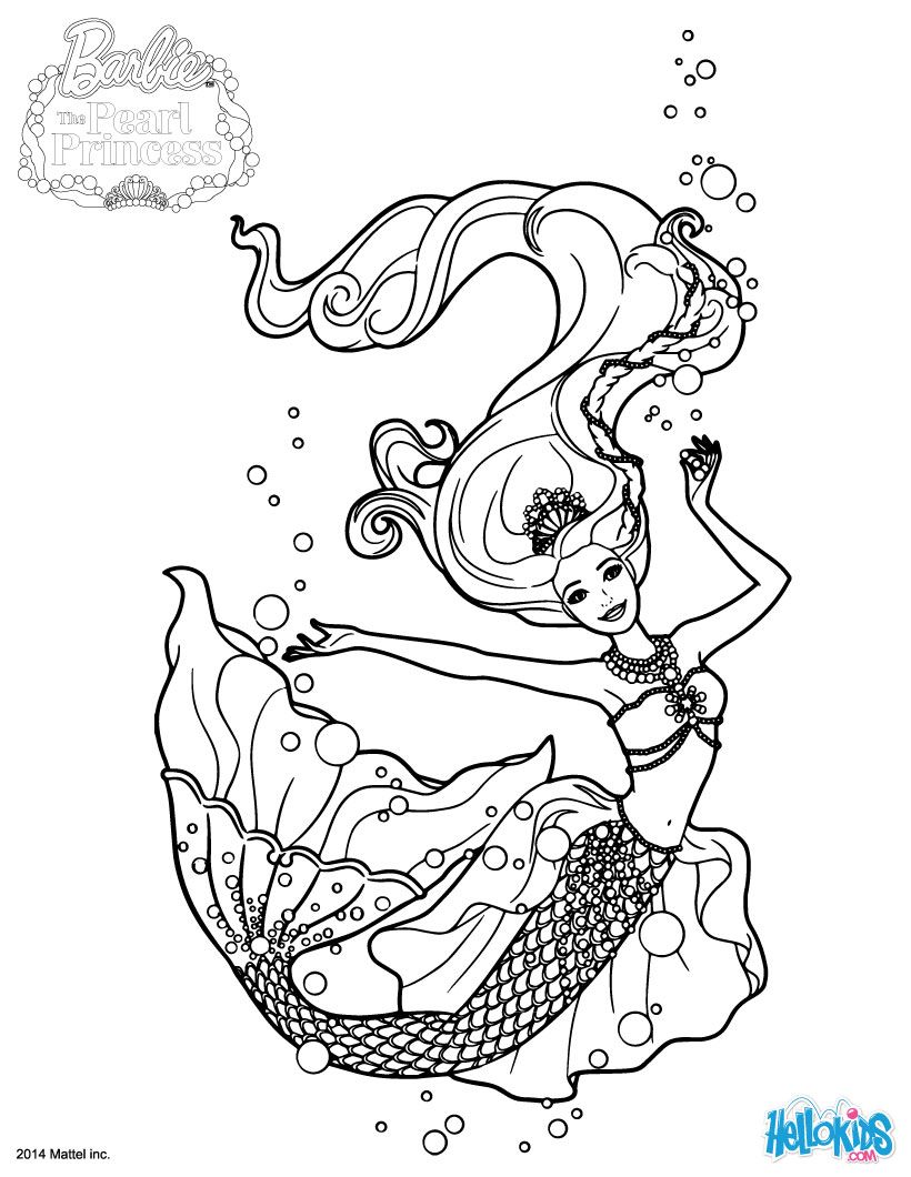 Barbie the pearl princess coloring pages