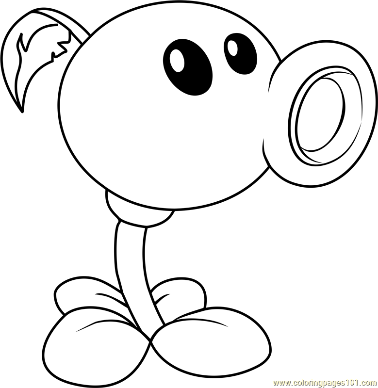 Peashooter coloring page for kids