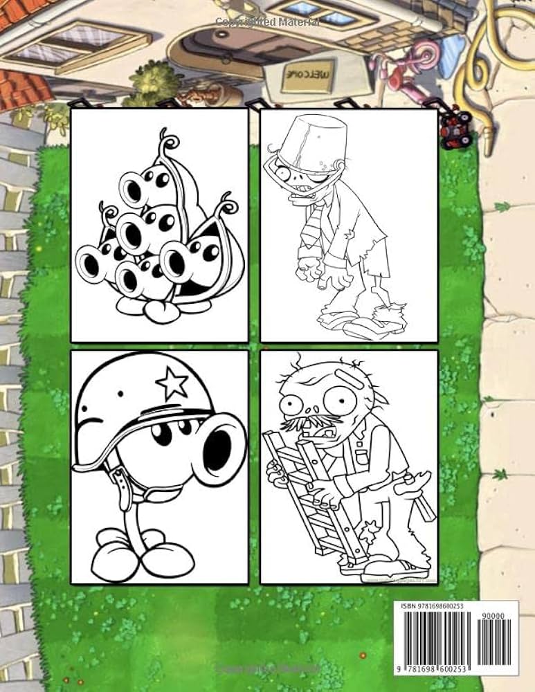 Plants vs zombies coloring book amazing coloring books about plant vs zombie for creative kids and teens green akali books