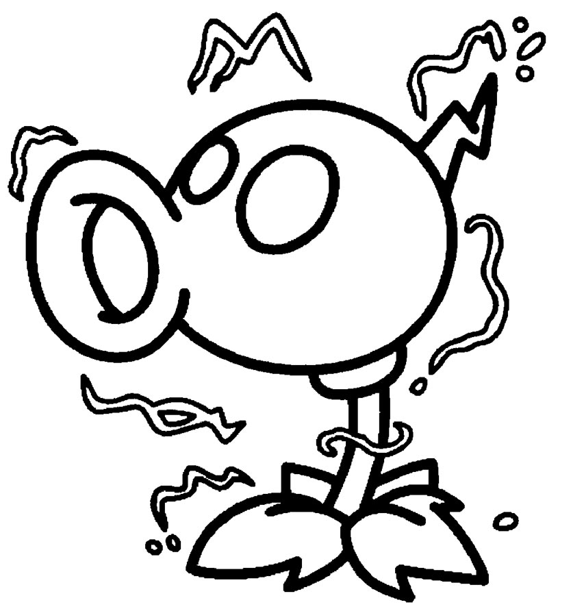 Coloring pages electric peashooter plants vs zombies â coloring pages