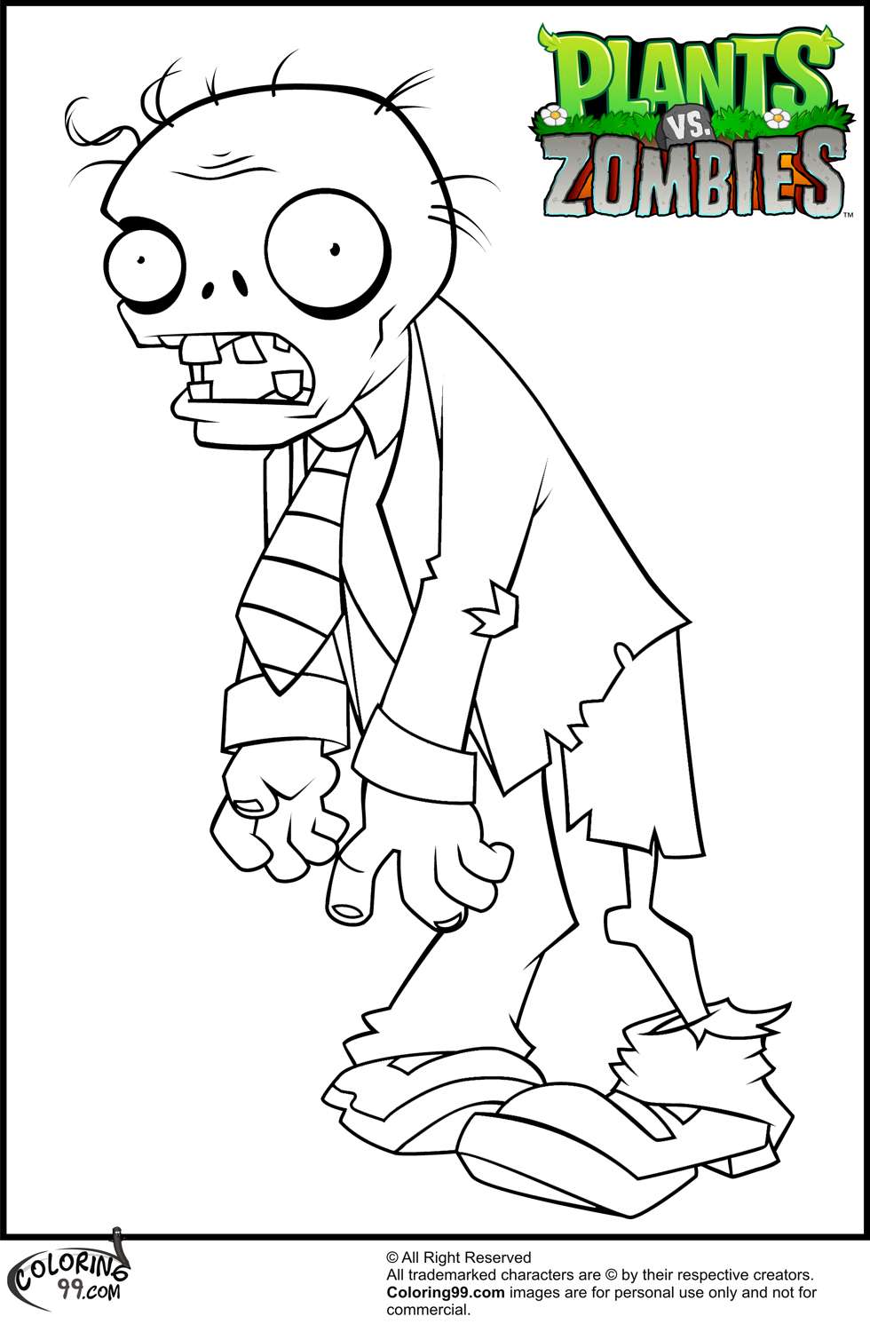 Plants vs zombies coloring pages team colors