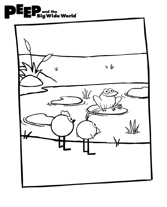 Frog on a lily pad coloring pages parents peep