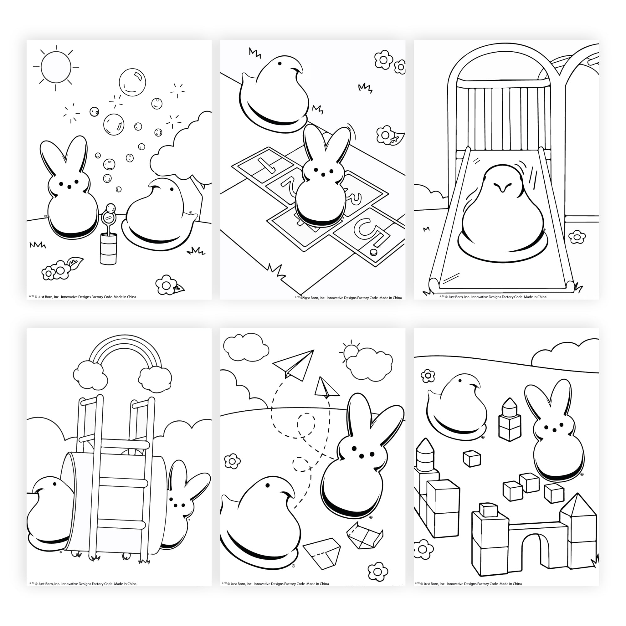 Peeps easter egg activity set includes coloring pages stickers markers crayons